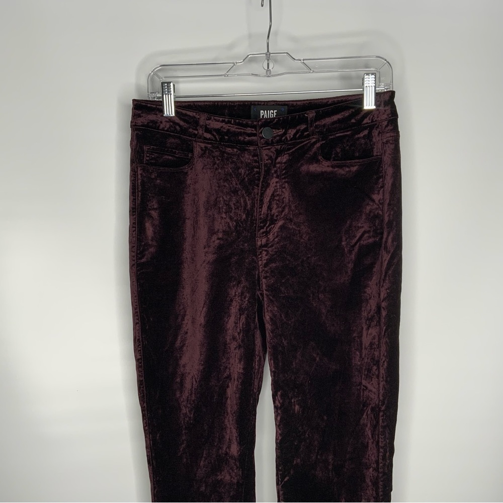 PAIGE burgundy velvet jeans. - Picture 3 of 9